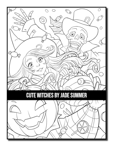 Cute Witches: An Adult Coloring Book with Adorable Gothic Scenes and Spooky Halloween Fun (Halloween Coloring Books)