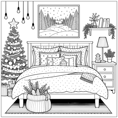 Holiday Homes Adult Coloring Book: Festive Cozy Houses for Yuletide and Winter Holidays