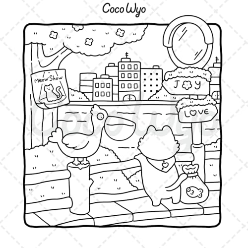 The Little Cat: Cozy Life of Kitty Coloring Book for Adults and Teens (Cozy & Cute Coloring)