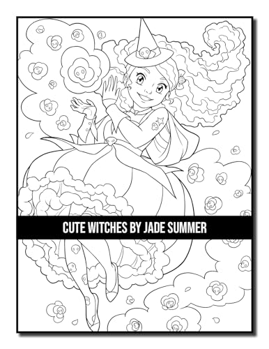 Cute Witches: An Adult Coloring Book with Adorable Gothic Scenes and Spooky Halloween Fun (Halloween Coloring Books)