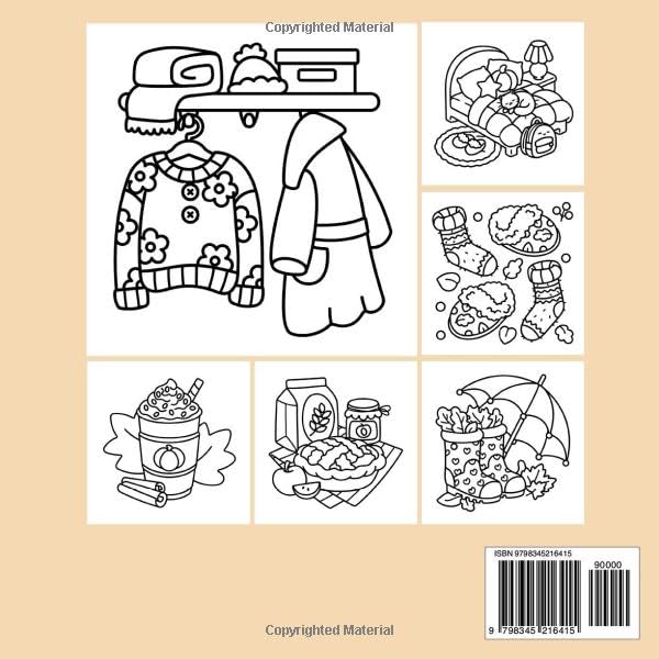 Cozy Hygge: Coloring Book for Adults and Teen Girls with Cute, Bold and Easy Designs for Relaxation