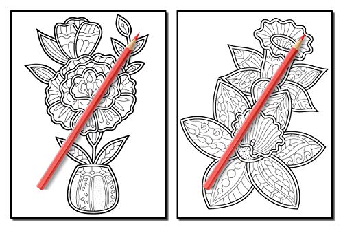 Adult Coloring Book: 50 Relaxing Flower Designs with Mandala Inspired Patterns for Stress Relief