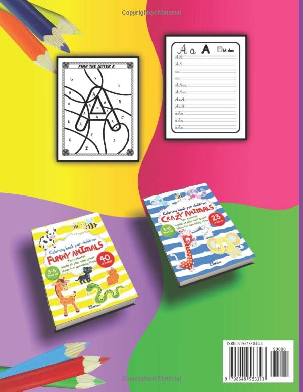 FIND THE LETTER Coloring book, Learn to write for kids: 3-6 Years old
