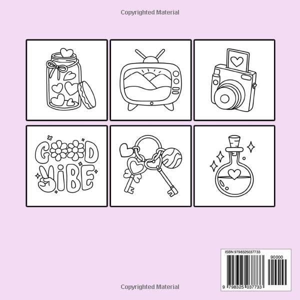 Groovy Cute Things: Coloring Book for Adults and Kids with Bold and Easy Style, Simple and Big Designs for Relaxation Featuring Super Cute Drawings and Lovely Stuff