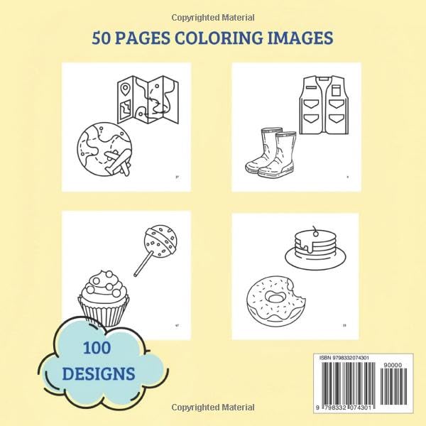 Cute & Groovy: Coloring Book for Adults and Kids, Bold and Easy, Simple and Big Designs for Relaxation Featuring Lovely Things