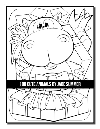 100 Cute Animals: An Adult Coloring Book with Dogs, Cats, Horses, Owls, Elephants, Monkeys, and Many More! (Cute Animal Coloring Books)