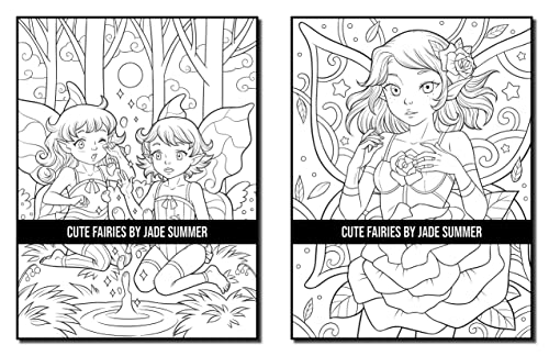 Cute Fairies: An Adult Coloring Book with Adorable Fairy Girls and Delightful Fantasy Scenes for Relaxation