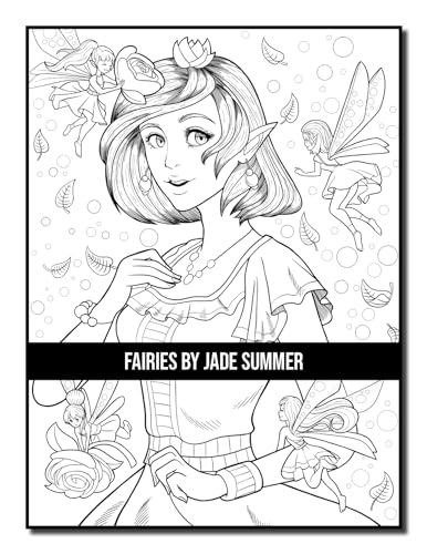 Fairies Coloring Book: For Adults with Beautiful Fantasy Women, Cute Magical Animals, and Relaxing Forest Scenes