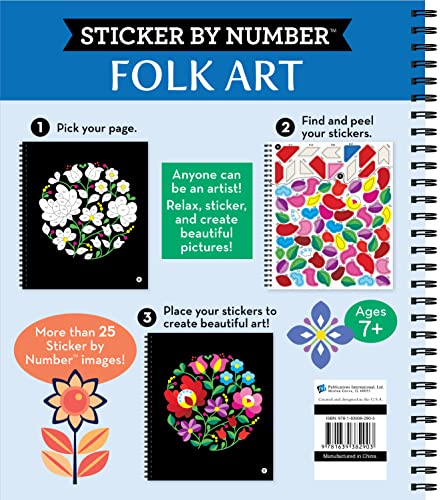 Brain Games - Sticker by Number: Folk Art (28 Images to Sticker)
