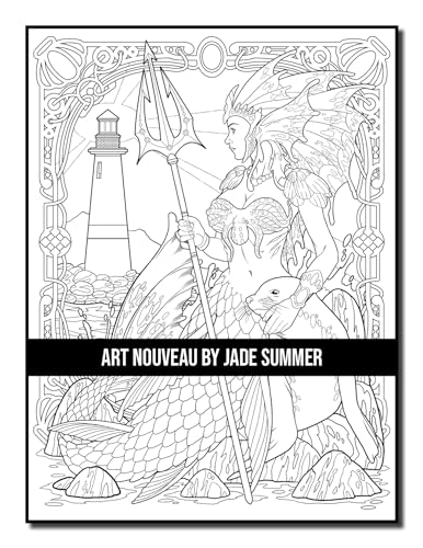 Art Nouveau: An Adult Coloring Book with Fantasy Women, Mythical Creatures, and Detailed Designs for Relaxation