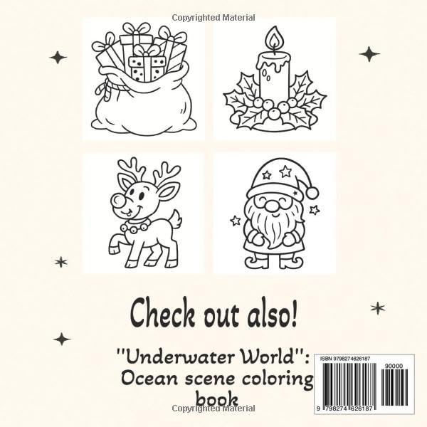 Bold and Simple Christmas Coloring Book: Cute and Cozy design for Adults & Kids, 50 Christmas themed pages for relaxation and stress relief