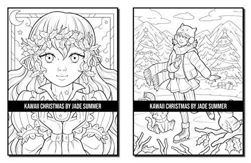 Kawaii Christmas: An Adult Coloring Book with Adorable Girls, Christmas Scenes, Winter Fun, Holiday Adventures, and More!