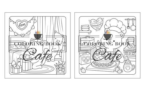 Paws & Hearts: Coloring Book for Adults & Teens Featuring Cozy Love Scenes with Adorable Animal Characters