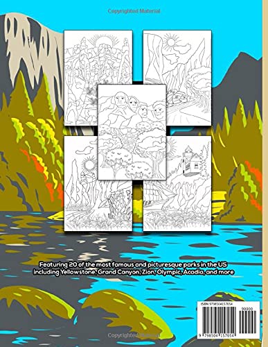 National Parks Coloring Book: USA National Parks Lands of Wonder | An Educational Adult Coloring Book with Beautiful Scenic Scenery Pages to Color for Relaxation and Stress Relief