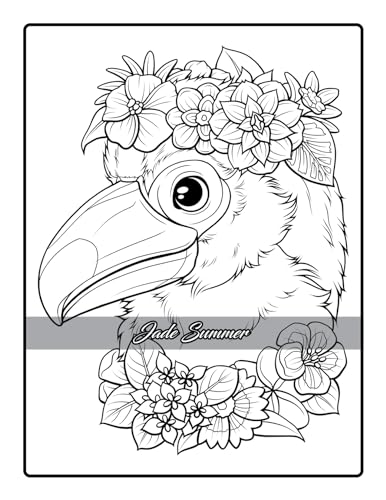 Flower Crown Animals: Coloring Book for Women and Teens with Adorable Animals and Beautiful Flowers for Stress Relief and Relaxation