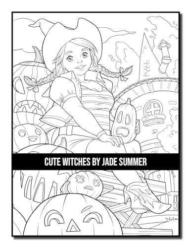 Cute Witches: An Adult Coloring Book with Adorable Gothic Scenes and Spooky Halloween Fun (Halloween Coloring Books)