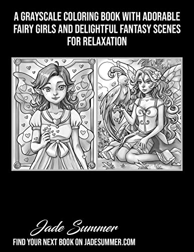 Cute Fairies: A Grayscale Coloring Book with Adorable Fairy Girls and Delightful Fantasy Scenes for Relaxation (Grayscale Coloring Books)