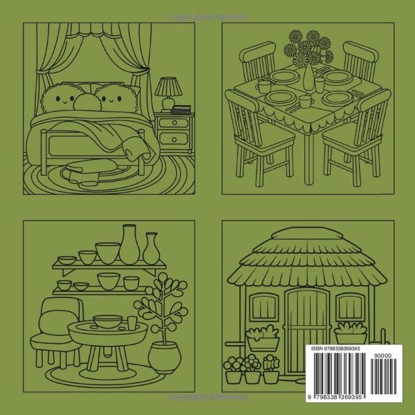 Hygge Place Coloring Book: 120+ Adorable Kawaii Designs for Cozy Living