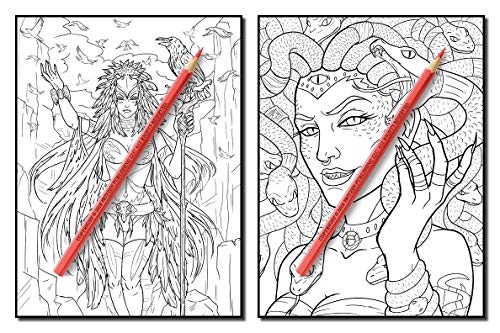 Dark Fantasy: An Adult Coloring Book with Mysterious Women, Mythical Creatures, Demonic Monsters, and Gothic Scenes for Relaxation