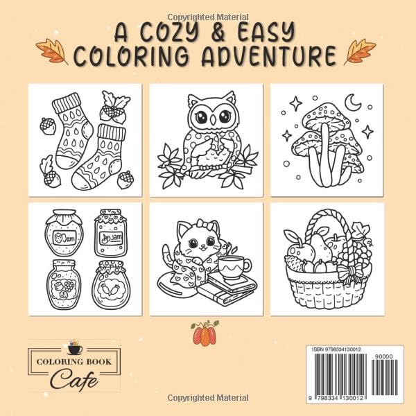 Cozy Autumn: Cute and Cozy Coloring Book for Adults & Teens Featuring Easy and Bold Autumn Designs (Bold and Easy Coloring Books)