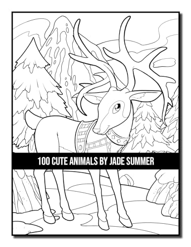 100 Cute Animals: An Adult Coloring Book with Dogs, Cats, Horses, Owls, Elephants, Monkeys, and Many More! (Cute Animal Coloring Books)