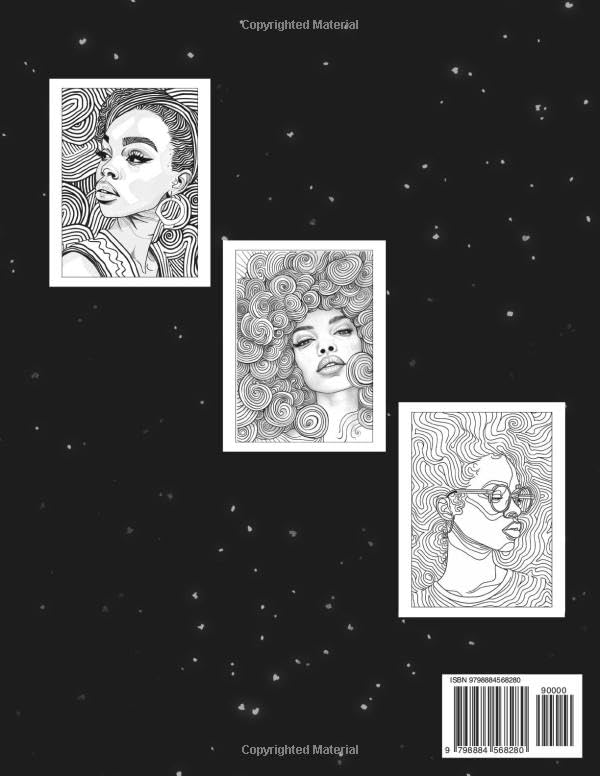 Black Women Coloring Book: 50 Stress Relieving and Relaxation Coloring Pages for Adults & Teens