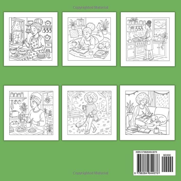 Cozy Black Girl Coloring Book: Cute African American Women Illustrations for Adults and Teens with Self-Care, Beauty & Chill Moments Colouring Pages, Cute Girls Errands Daily Activities for Relaxation