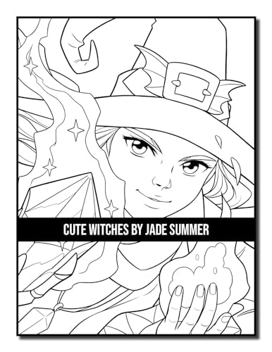 Cute Witches: An Adult Coloring Book with Adorable Gothic Scenes and Spooky Halloween Fun (Halloween Coloring Books)