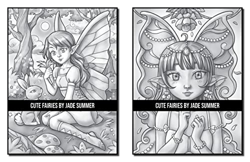 Cute Fairies: A Grayscale Coloring Book with Adorable Fairy Girls and Delightful Fantasy Scenes for Relaxation (Grayscale Coloring Books)