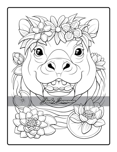 Flower Crown Animals: Coloring Book for Women and Teens with Adorable Animals and Beautiful Flowers for Stress Relief and Relaxation