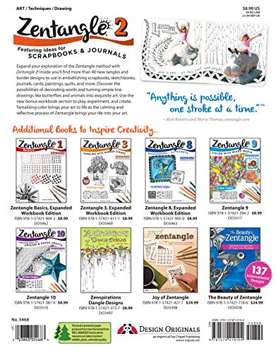 Zentangle (R) 2, Expanded Workbook Edition (Design Originals) Featuring Ideas for Scrapbooks & Journals, More than 40 New Tangles
