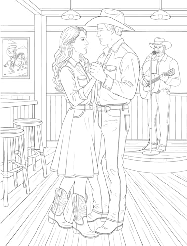 Western Romance: A Coloring & Sticker Book (Dover Adult Coloring Books)