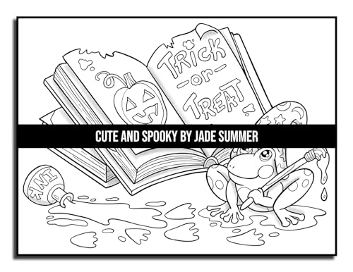 Cute and Spooky: A Halloween Coloring Book for Adults and Kids with Cute Characters, Spooky Scenes, and More! (Halloween Coloring Books)