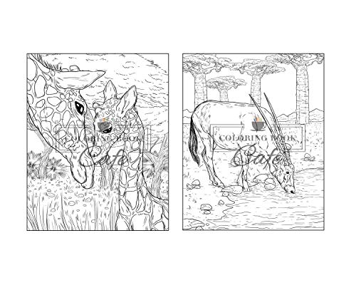 100 Wildlife Scenes: An Adult Coloring Book Featuring 100 Most Beautiful Wildlife Scenes with Animals, Birds and Flowers from Oceans, Jungles, Forests and Savannas