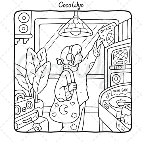 Girl Moments: Vol. 2 Coloring Book for Adults and Teens Featuring Cute Cozy Daily Activities for Relaxation