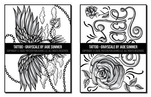Tattoos Grayscale: An Adult Coloring Book with Awesome, Sexy, and Relaxing Tattoo Designs for Men and Women (Grayscale Coloring Books)