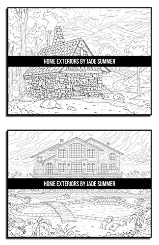 Home Exteriors Coloring Book: For Adults with Beautiful Houses, Cozy Cabins, Luxurious Mansions, and Country Homes