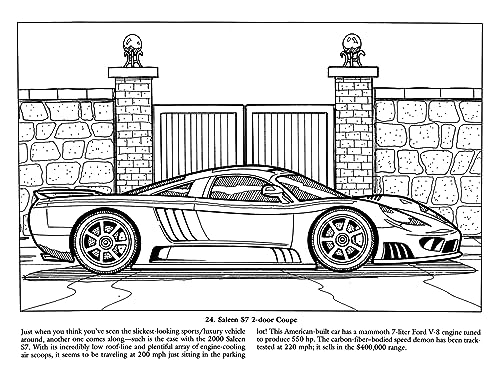 Luxury Cars Coloring Book (Dover Planes Trains Automobiles Coloring)