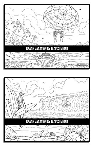 Beach Vacation: An Adult Coloring Book with Fun Scenes, Beautiful Oceans, Romantic Couples, Tropical Landscapes, and More!