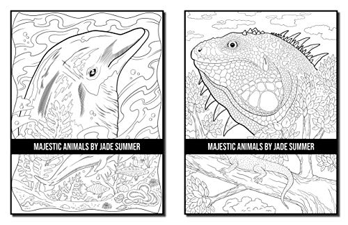 Majestic Animals: An Adult Coloring Book with Beautiful Animals and Relaxing Nature Scenes
