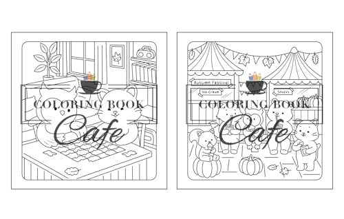 Comfy Autumn: Coloring Book for Adults & Teens Featuring Autumn Hygge Scenes with Super Cute Animal Characters for Stress Relief and Relaxation (Cute and Comfy Coloring Books)