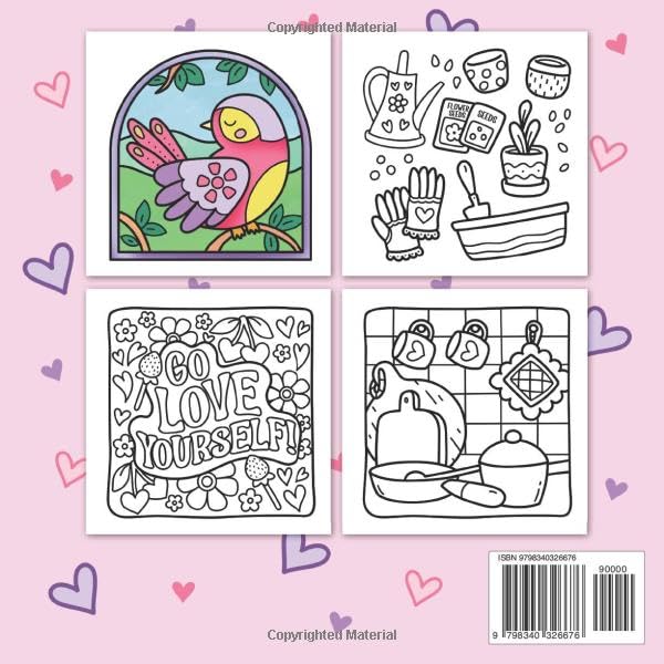 Girl Therapy Coloring Book: Bold and Easy Designs for Adults and Teens, Simple, Cozy Illustrations for Self-Care & Relaxation (Bold & Easy)
