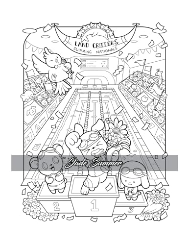 Kawaii Town: Coloring Book with Cute Animals, Tiny Buildings, and Playful Scenes for Stress Relief and Relaxation