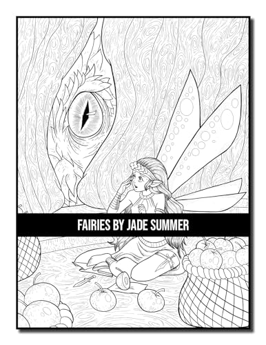 Fairies Coloring Book: For Adults with Beautiful Fantasy Women, Cute Magical Animals, and Relaxing Forest Scenes
