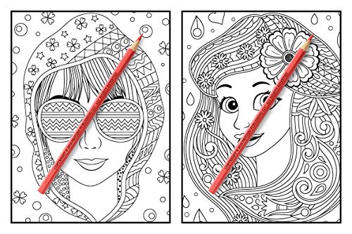 Flower Girls: An Adult Coloring Book with Cute Manga Girls, Fun Hair Styles, and Beautiful Floral Designs for Relaxation