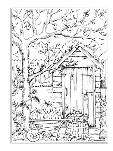 Creative Haven Autumn Scenes Coloring Book (Adult Coloring Books: Seasons)