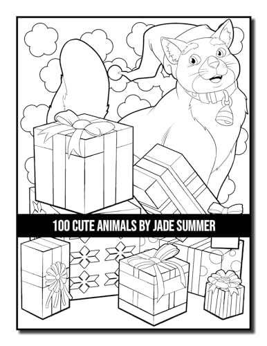 100 Cute Animals: An Adult Coloring Book with Dogs, Cats, Horses, Owls, Elephants, Monkeys, and Many More! (Cute Animal Coloring Books)