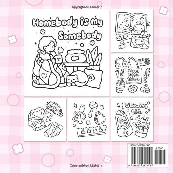 Self-Care: Relaxing Coloring Book for Girls and Adults with Cute and Easy Illustrations