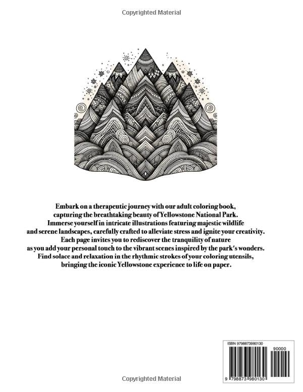 Yellowstone Mandalas: Mindful Adult Coloring Book