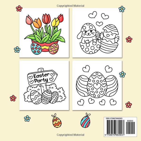 Happy Easter Coloring Book: Bold and Easy Designs for Adults, Teens, and Kids. Simple, Cute Easter and Spring Illustrations (Bold & Easy)